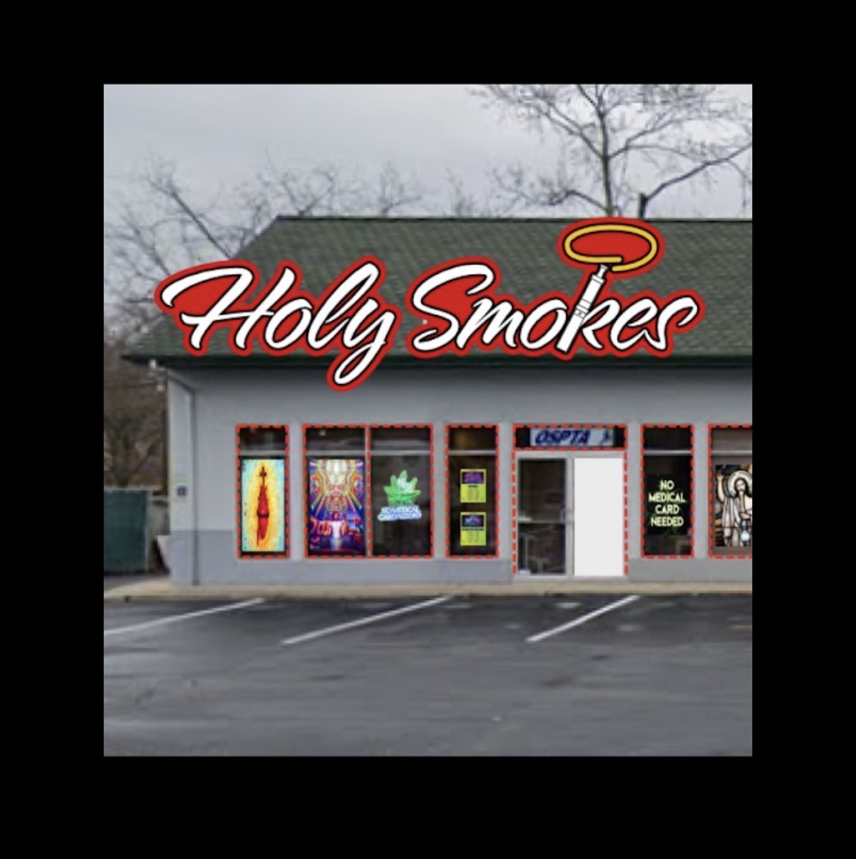 The Holy Smokes storefront on Library Rd in Bethel Park